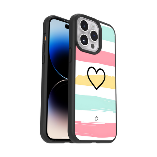 Rainbow hearts iPhone Phone Case