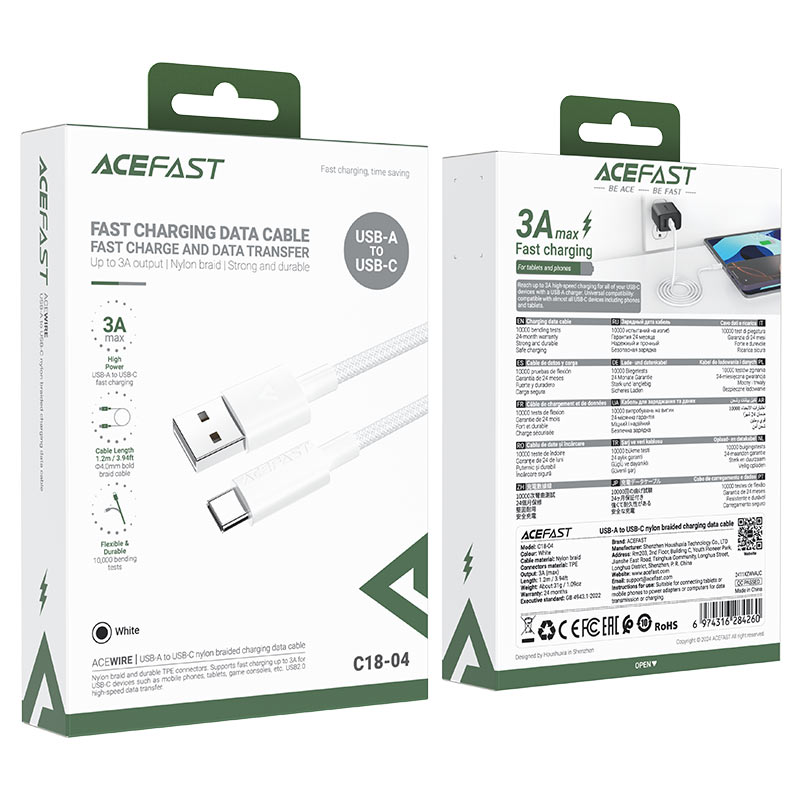 Ace-Fast Type-C USB Cable 1.2m