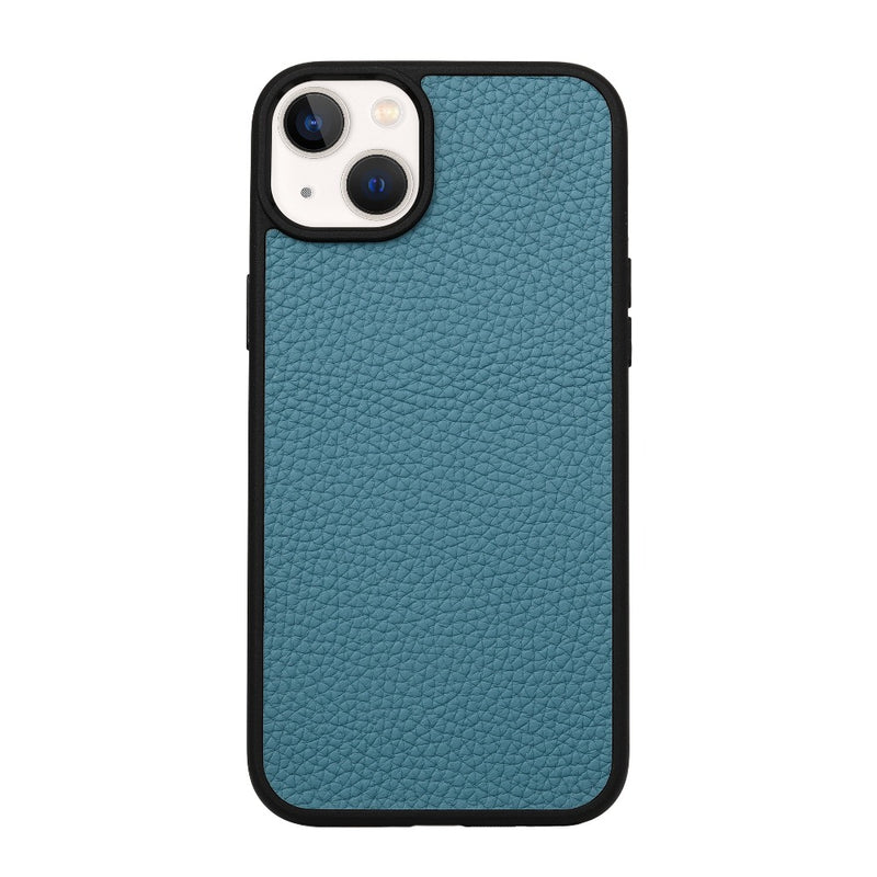 Blue Pebble Real Leather Phone Case for iPhone 14 Series