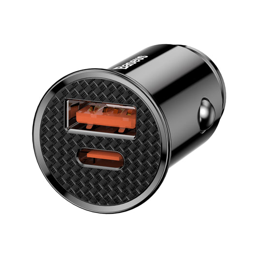 Baseus Plastic Body 30w Type C+USB Port Car Charger