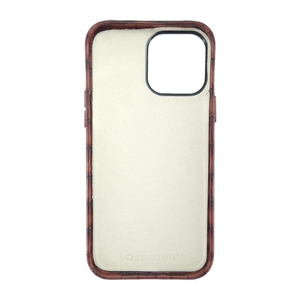 Brown PU Leather Crocodile Case For iPhone 13 Series
