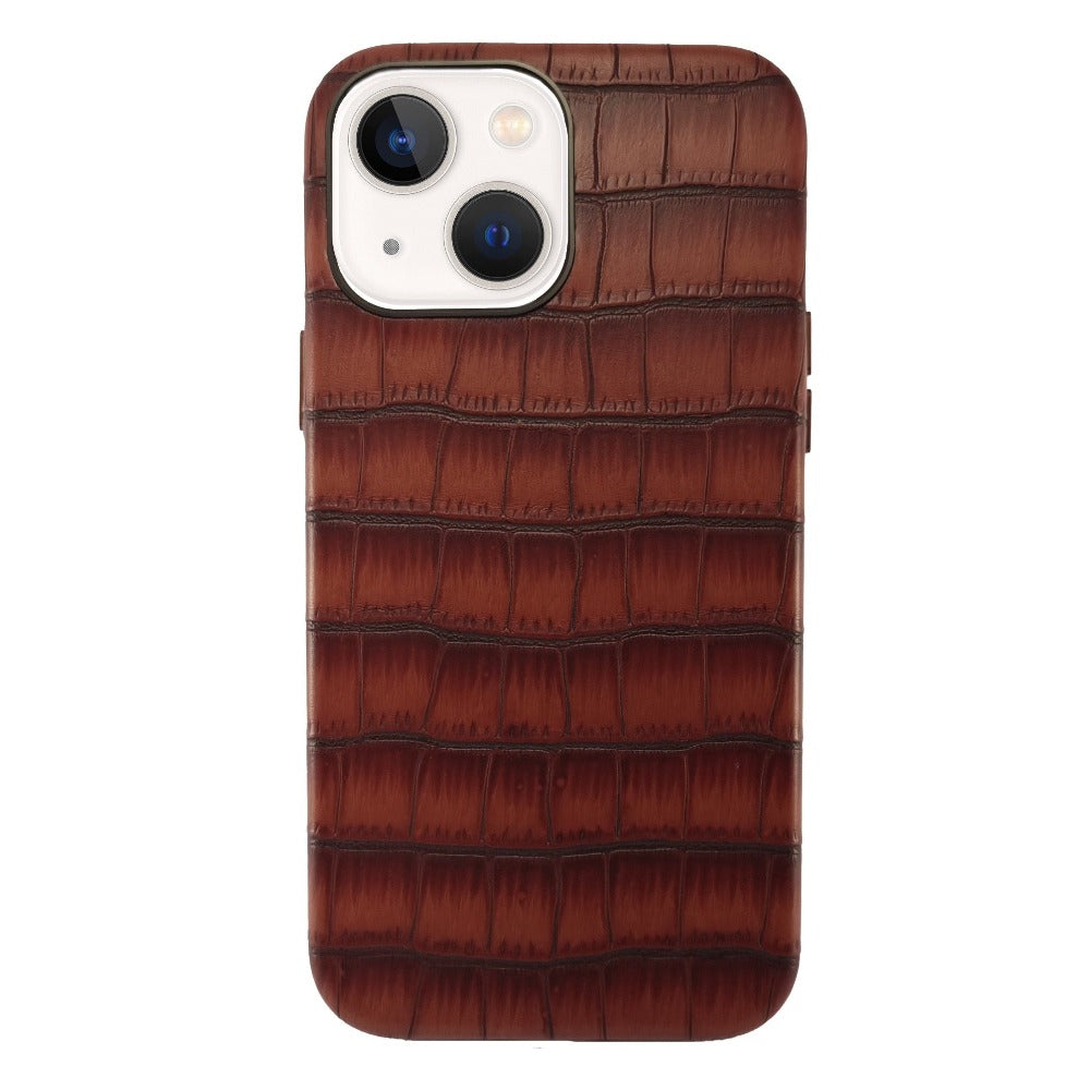 Brown PU Leather Crocodile Case For iPhone 13 Series