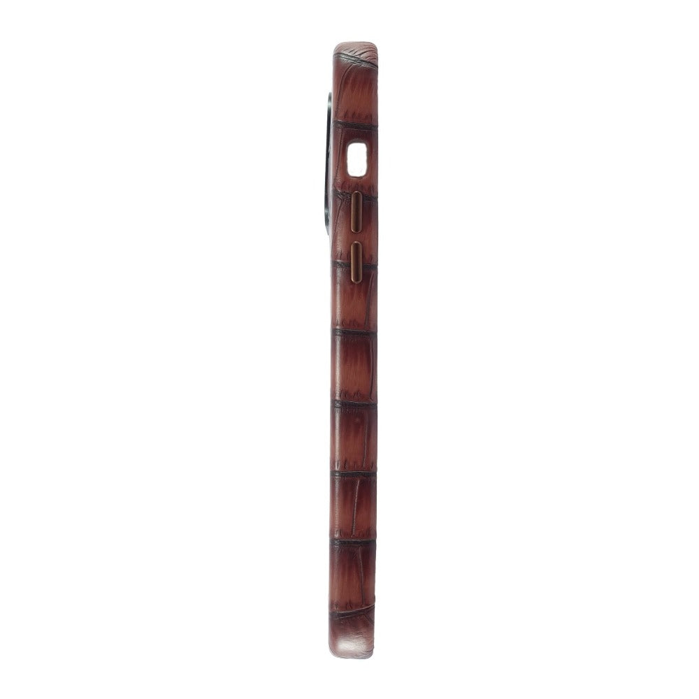 Brown PU Leather Crocodile Case For iPhone 13 Series