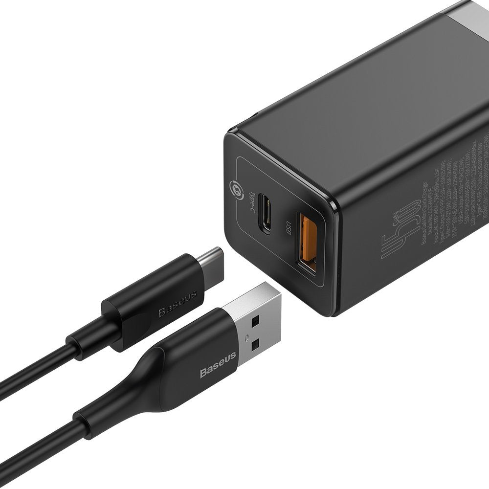 Baseus Gan Technology Quick Charger C+U 45w with Type-C to Type-C cable