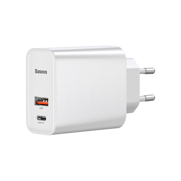 BASEUS 30W TYPE C + USB WALL CHARGER with Type-C to Type-C Cable