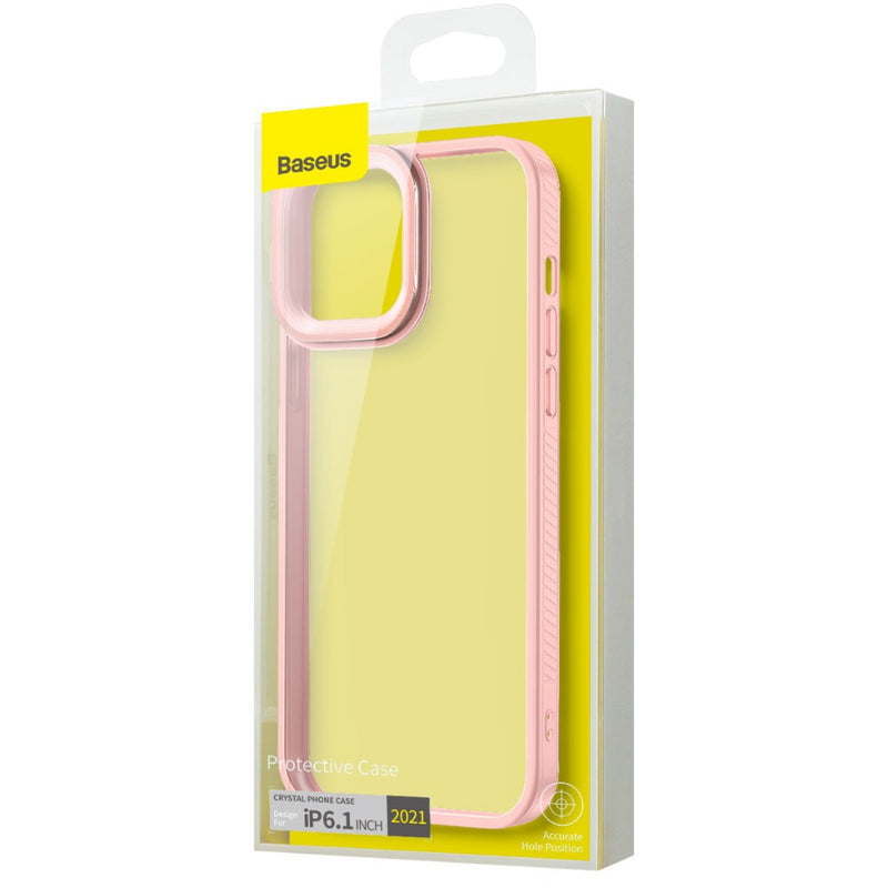Crystal Transparent Pink Phone Case For iPhone 13 Series