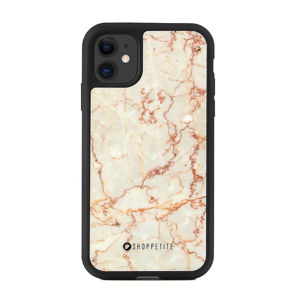 Real Ivory Red Marble Case for iPhone