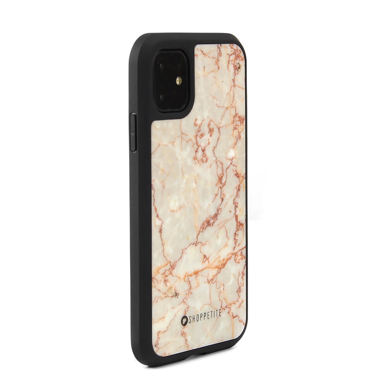 Real Ivory Red Marble Case for iPhone