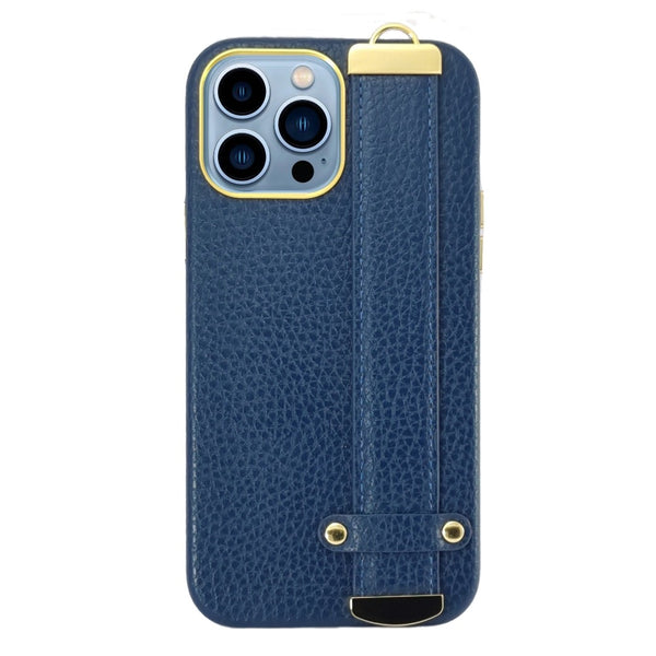 Blue PU Leather Case with Holder & Stand For iPhone 13 Series