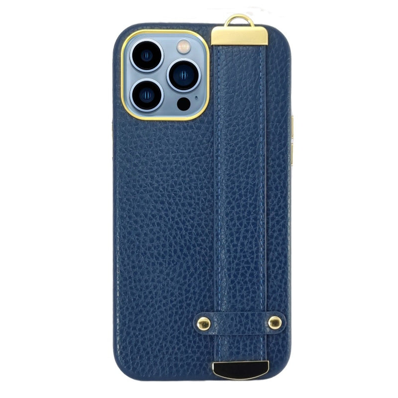 Blue PU Leather Case with Holder & Stand For iPhone 13 Series