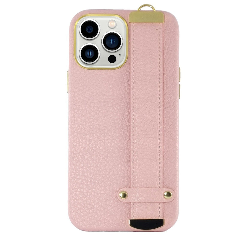 Pink Leather Case with Holder & Stand For iPhone 13 Series