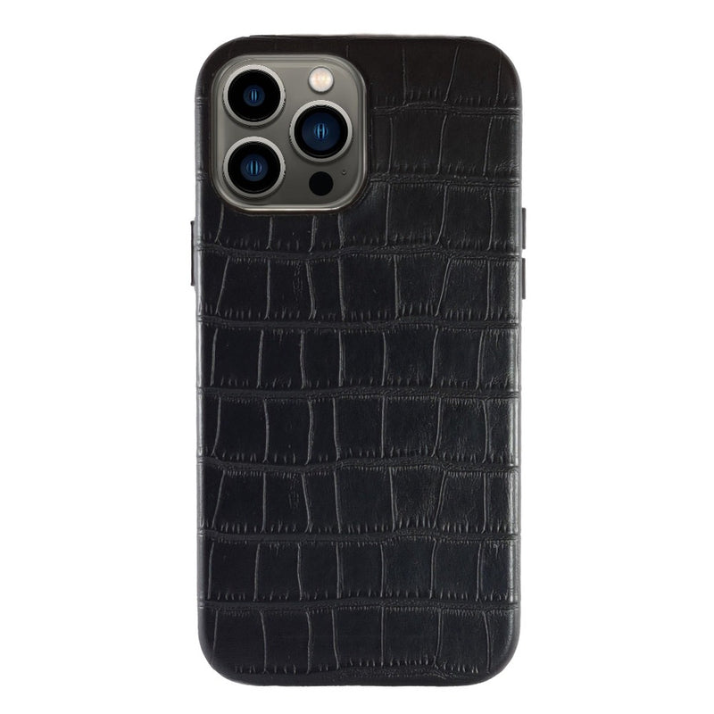Black PU Leather Crocodile Case For iPhone 13 Series