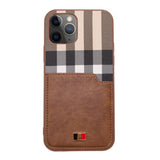 Premium Designer Cherry Checkered Pu Leather Case For iPhone 12 Pro Max