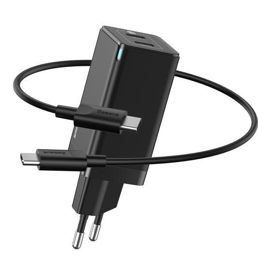 Baseus GaN Mini 45w Dual Type-C Port Charger with Type-C to Type-C Cable