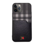 Premium Designer Black Checkered Pu Leather Case For iPhone 12 Pro Max