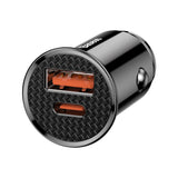 Baseus Plastic Body 30w Type C+USB Port Car Charger