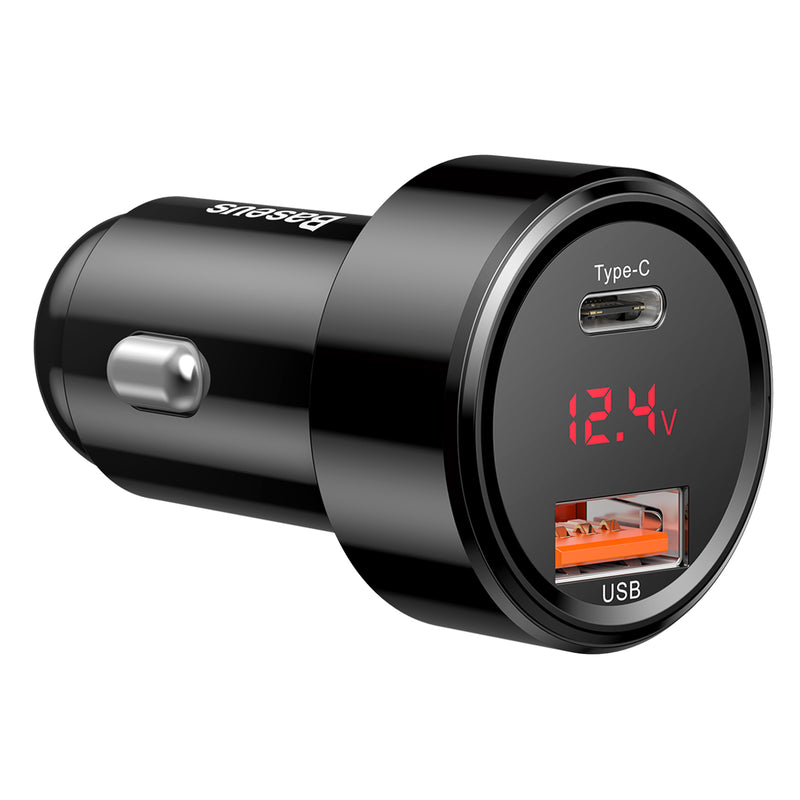 Baseus PPS Technology Digital Display 45w Type C + USB Car Charger