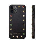 Premium Designer Black Stud Embellished Pu Leather Case For iPhone 12 Pro Max
