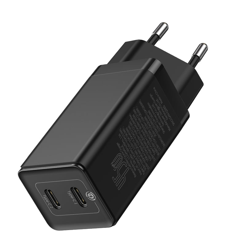 Baseus GaN Mini 45w Dual Type-C Port Charger with Type-C to Type-C Cable