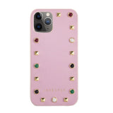 Premium Designer Black Stud Embellished Pu Leather Case For iPhone 12 Pro Max