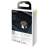 Baseus PPS Technology Digital Display 45w Type C + USB Car Charger
