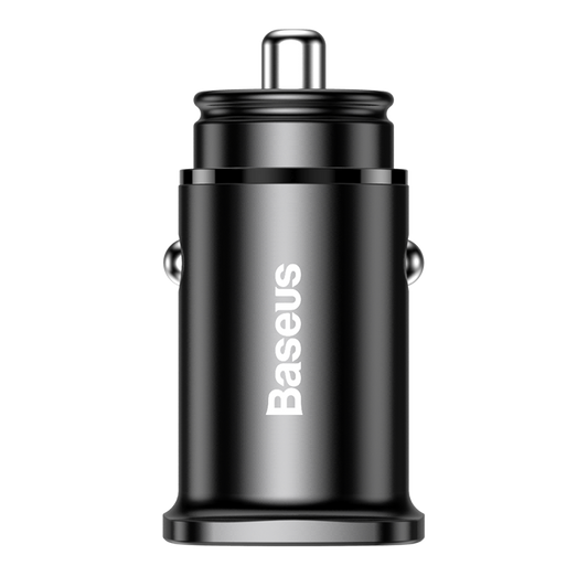Baseus Metal Body 30w Type C+USB Car Charger