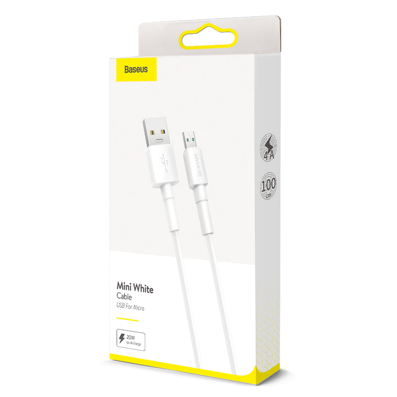 Baseus Mini White Cable USB For Micro 4A 2m