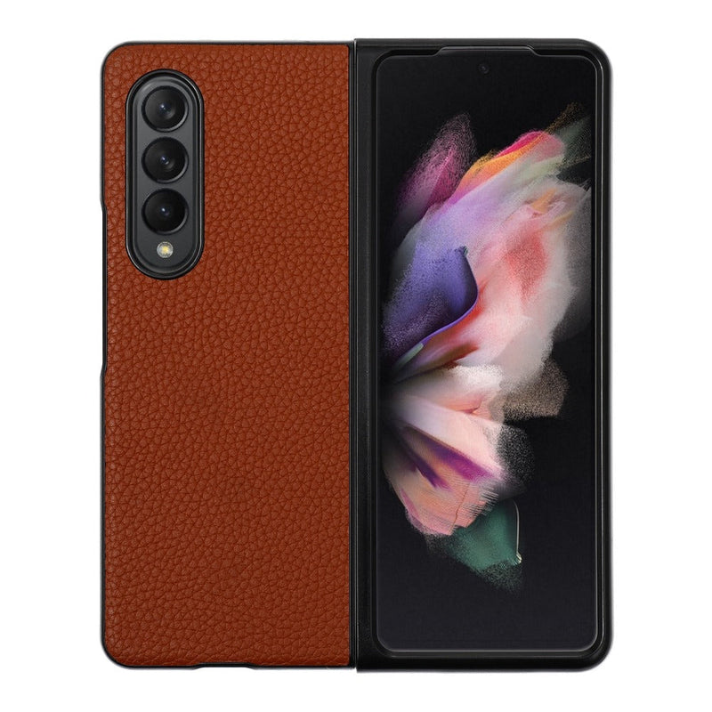 Pebble Real Leather Case for Samsung Fold 3