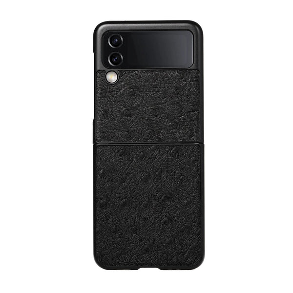 OSTRICH PATTERN EMBOSSED REAL LEATHER CASE FOR Samsung Flip 3