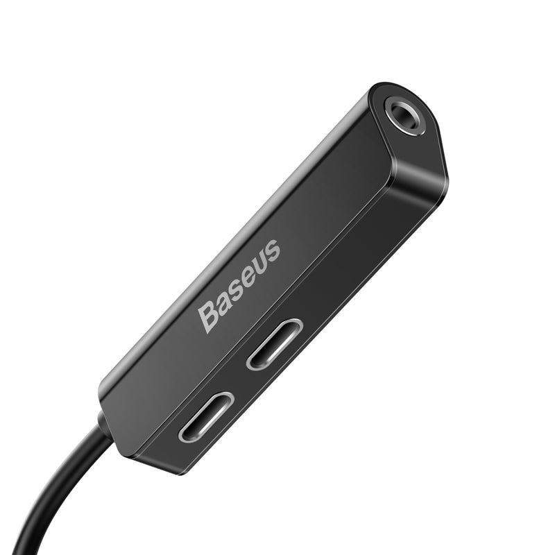 Baseus 3-in-1 iP Male to Dual iP & 3.5mm Female Adapter